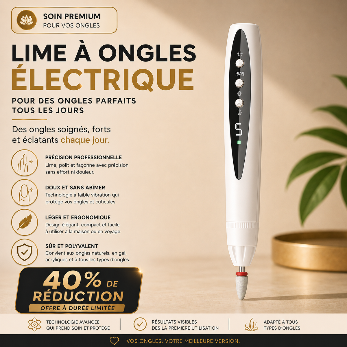 Lime à ongles électrique de précision